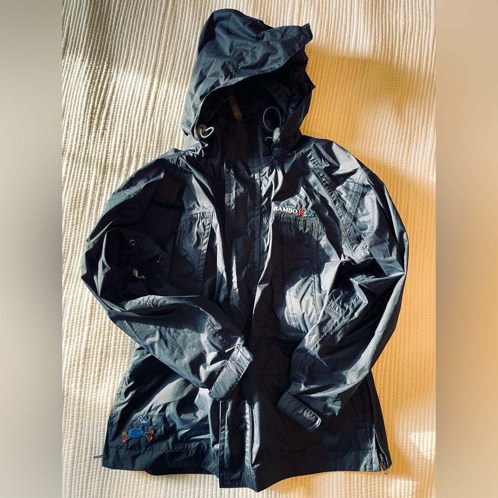 Rambo Kids Windbreaker with taped seams Sz 5/6 Height 110-116cm Navy Blue